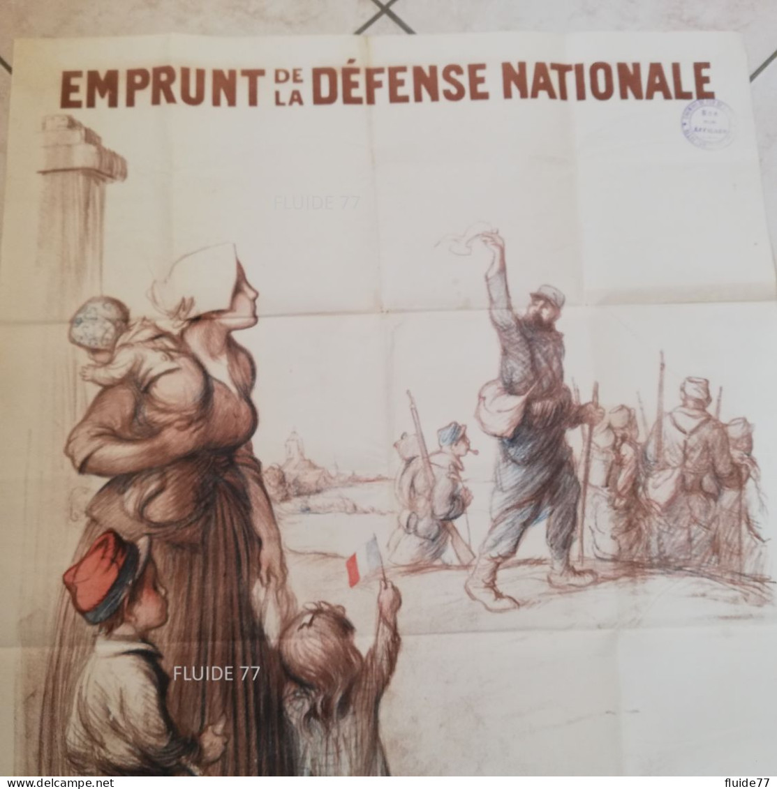 @ 1914-1918 Affiche Originale EMPRUNT DE LA DEFENSE NATIONALE 1915 , POULBOT @ - Posters