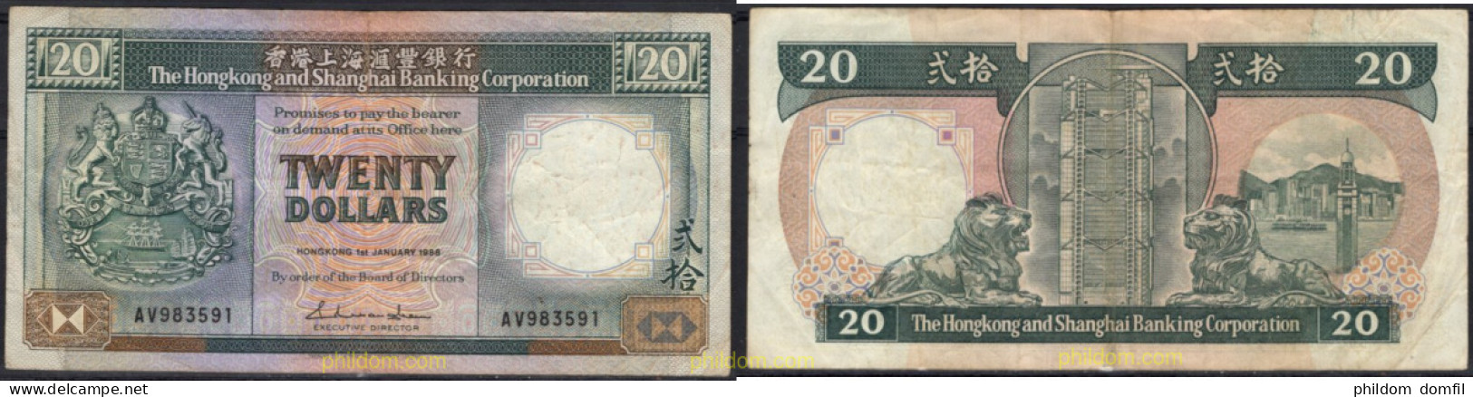 4377 HONG KONG 1988 HONG KONG 20 DOLLARS 1988 - Hong Kong