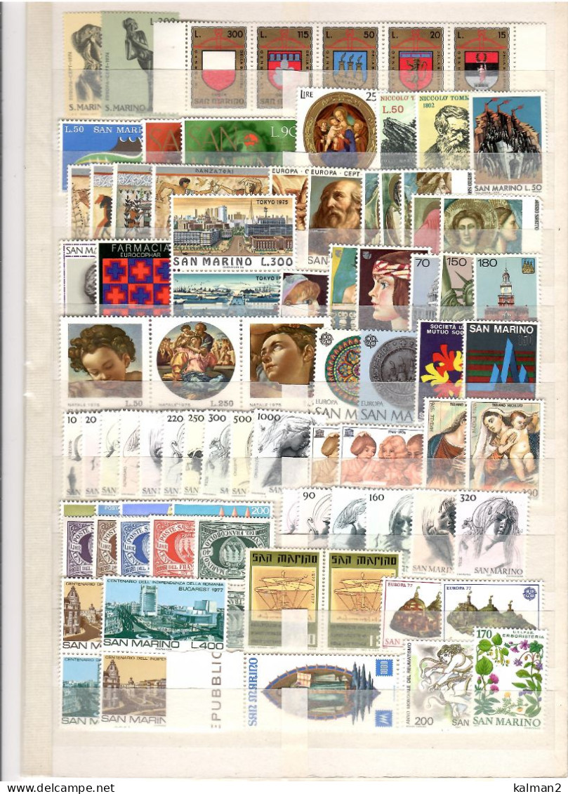 SAN MARINO - COLLEZIONE NUOVI** MNH PERIODO 1974 - 1981 SENZA DOPPIONI ( ALB ) - Verzamelingen & Reeksen