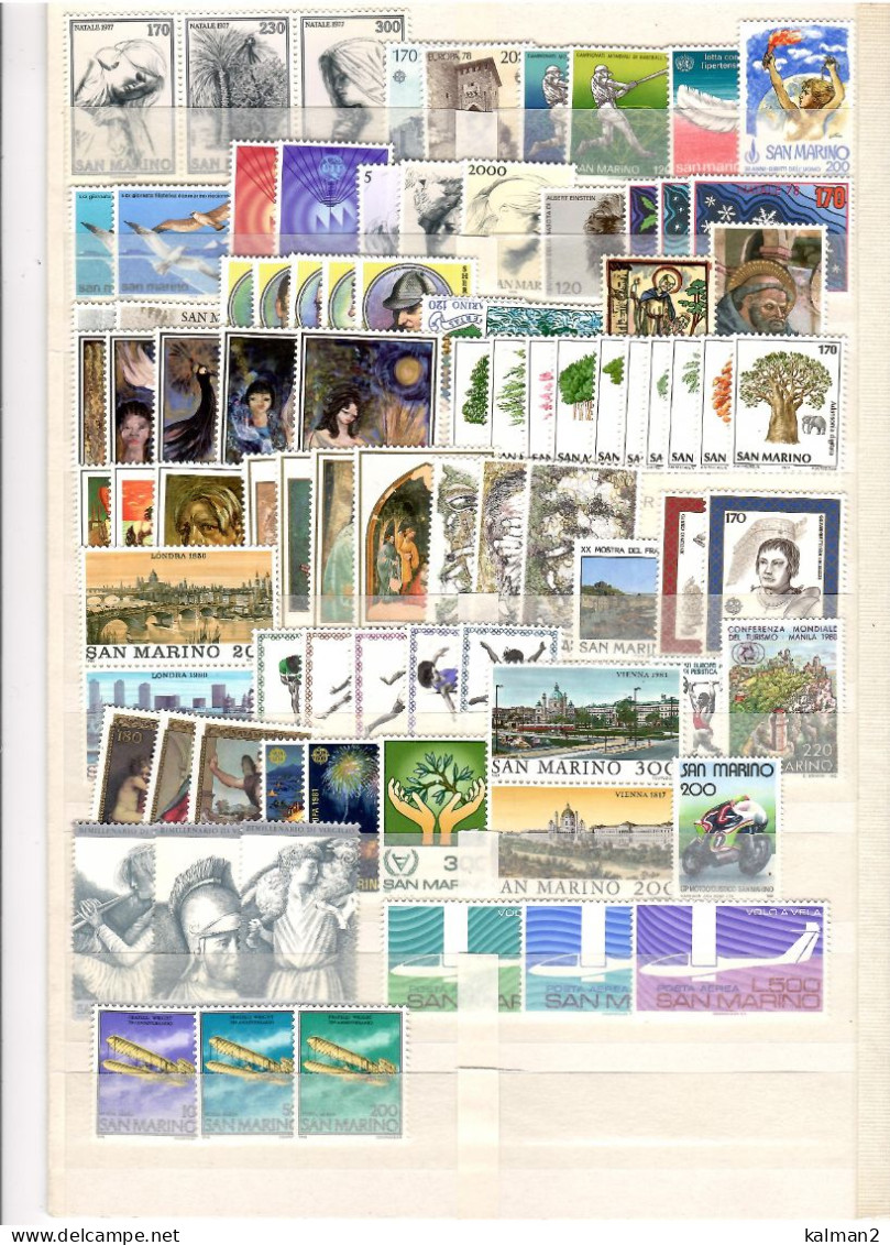 SAN MARINO - COLLEZIONE NUOVI** MNH PERIODO 1974 - 1981 SENZA DOPPIONI ( ALB ) - Collections, Lots & Séries