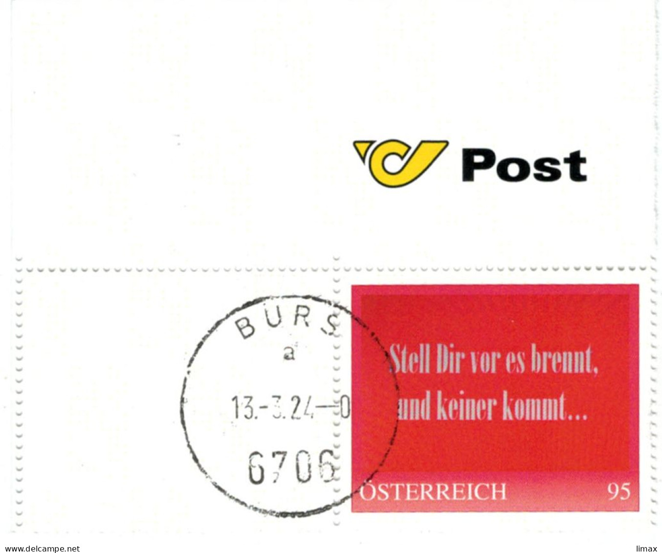 Stell Dir Vor Es Brennt, Und Keiner Kommt - Nachwuchsprobleme Auch Bei Der Feuerwehr - Bürs 2024 - Personalisierte Briefmarken