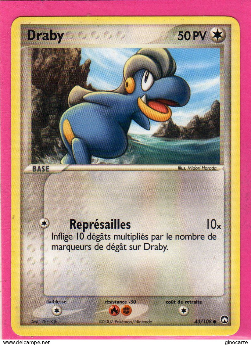 Carte Pokemon 2007 Ex Gardien Du Pouvoir 43/108 Draby 50pv Neuve - Ex