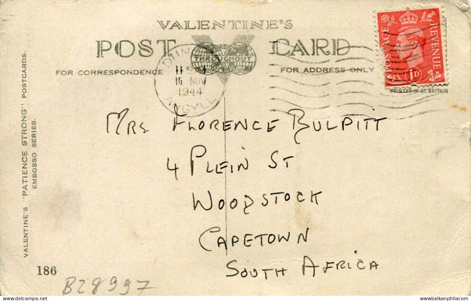 1944 South Africa War Unity Postcard - Südafrika