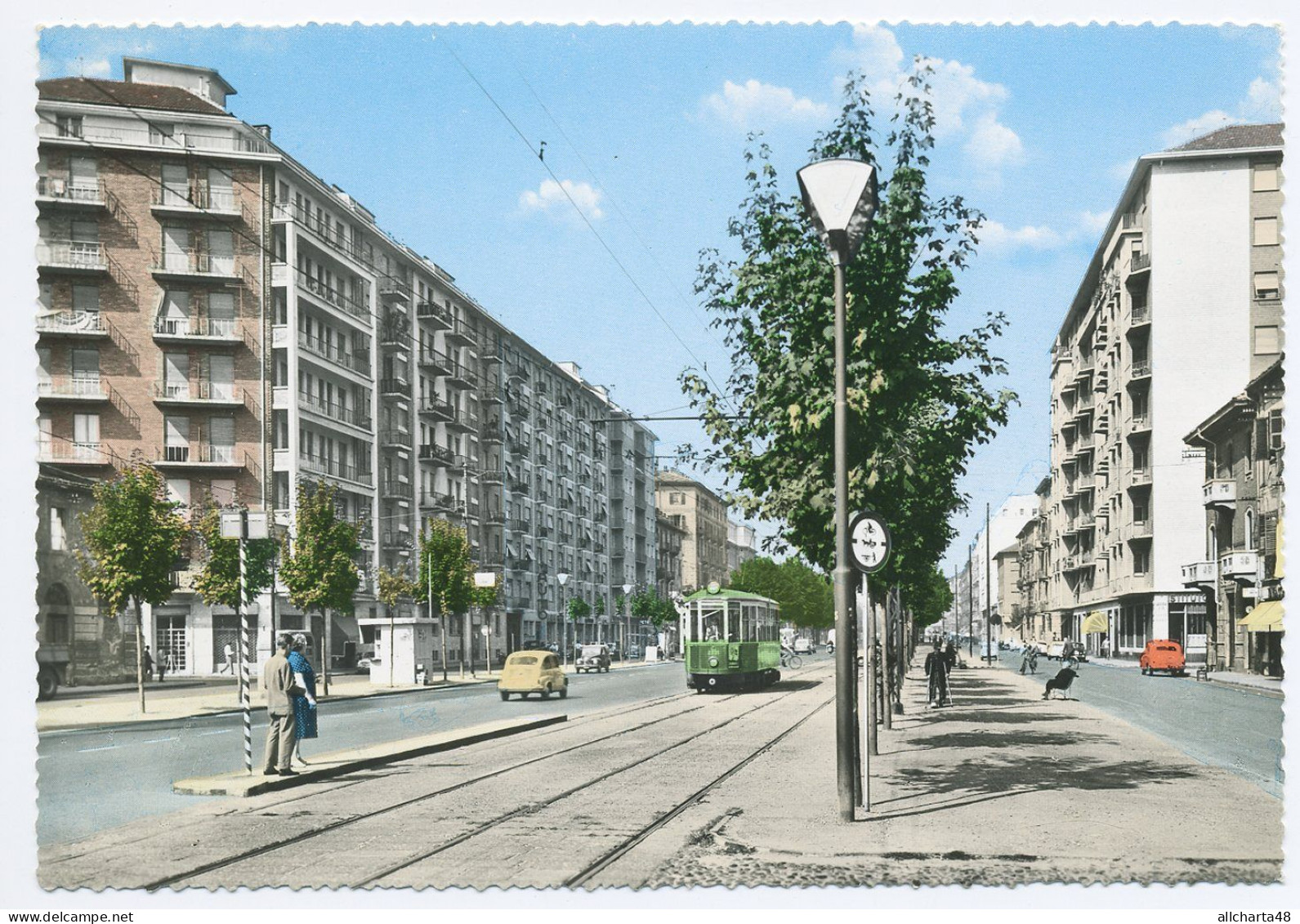 D6872] TORINO CORSO SAN MAURIZIO - TRAM TIPO 2200 Non Viaggiata Databile Anni Cinquanta - Other Monuments & Buildings