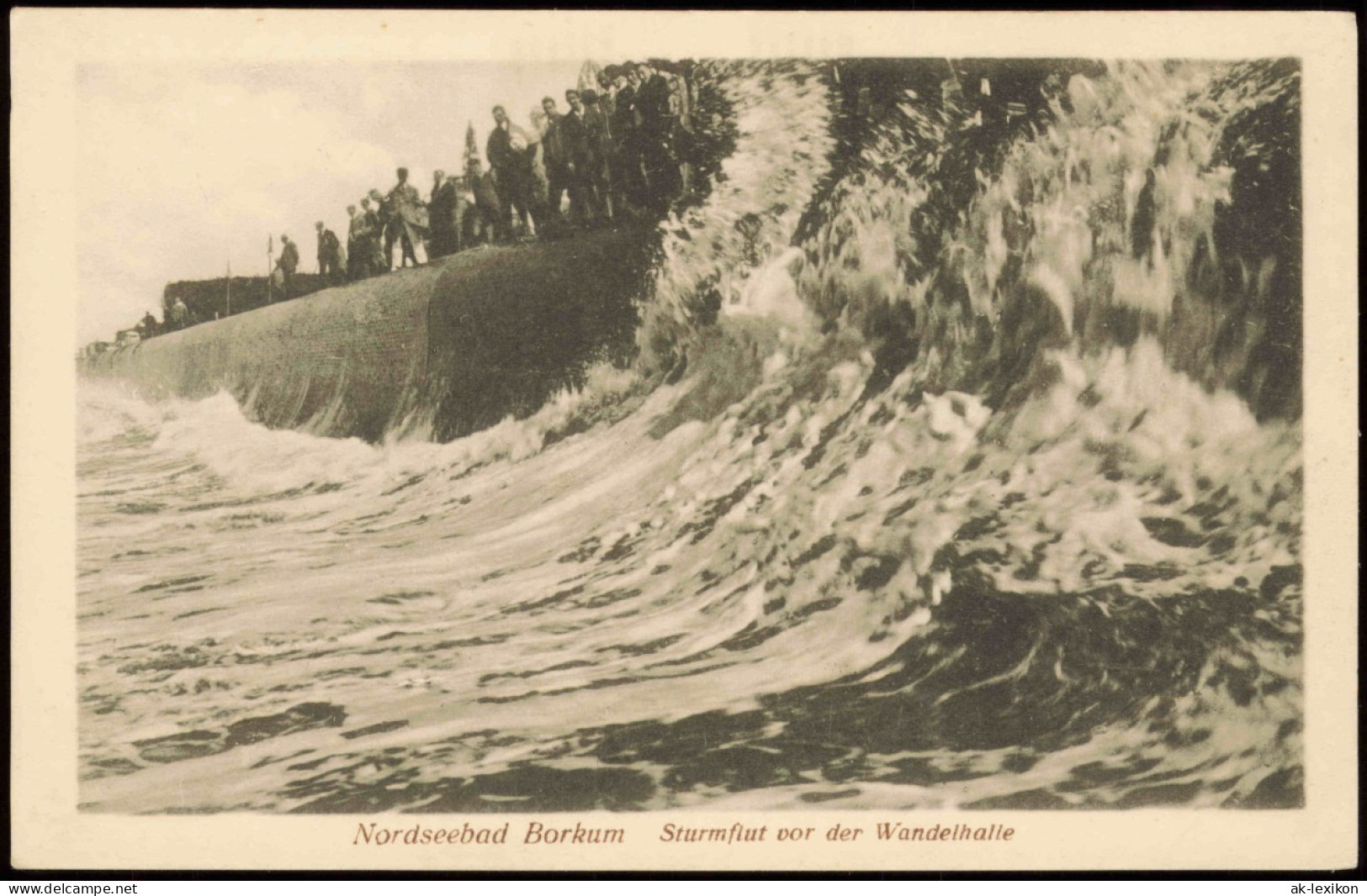 Ansichtskarte Borkum Sturmflut Vor Der Wandelhalle 1922 - Borkum