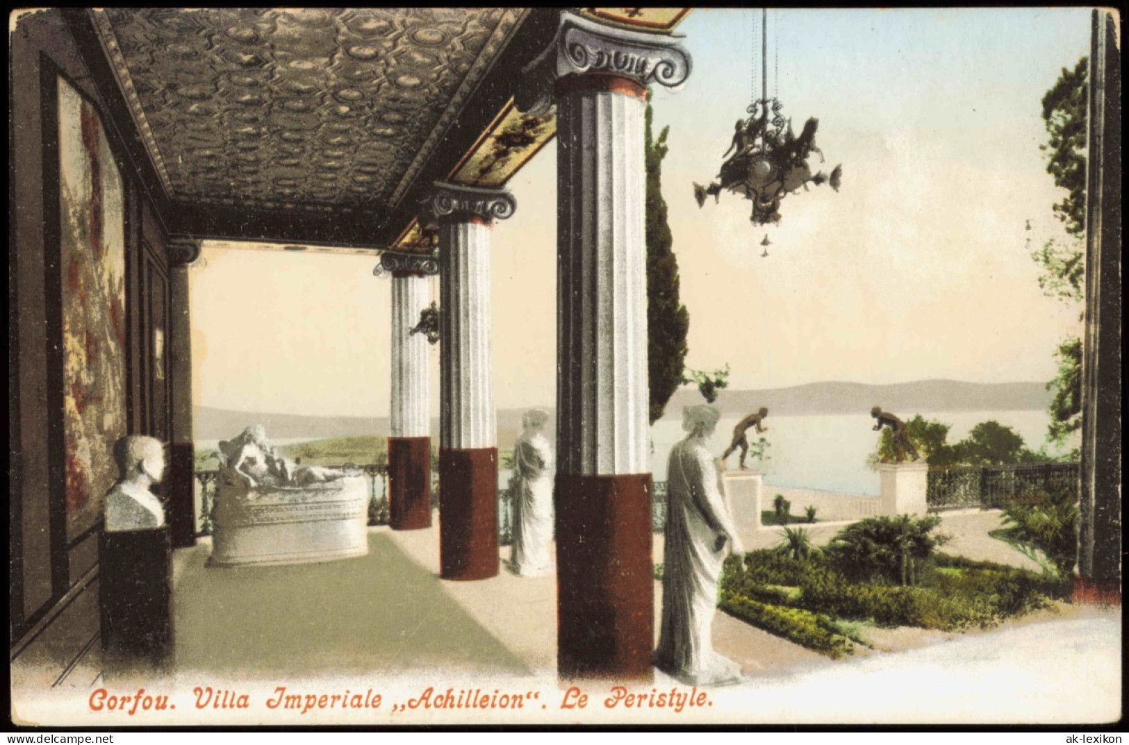 Postcard Korfu Corfou. Villa Imperiale Achilleion. Le Peristyle. 1911 - Griechenland