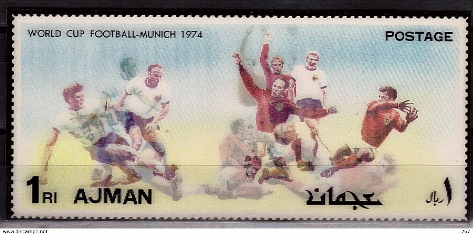 AJMAN  N°   * * 3 D  Hologramme   Cup 1974  Fussball  Soccer Football - 1974 – West-Duitsland