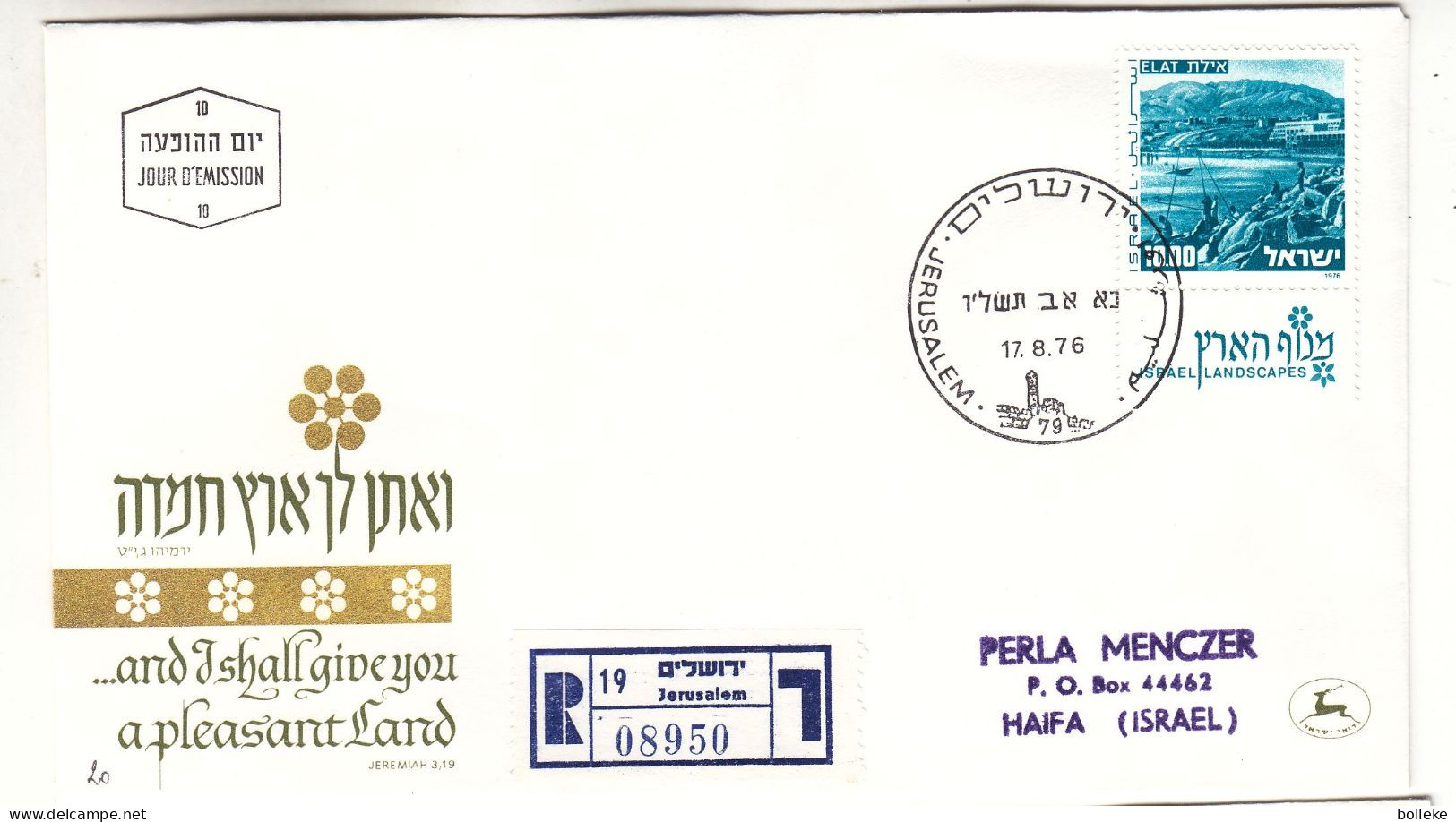 Israël - Lettre Recom De 1976 - Oblit Jerusalem - - Storia Postale