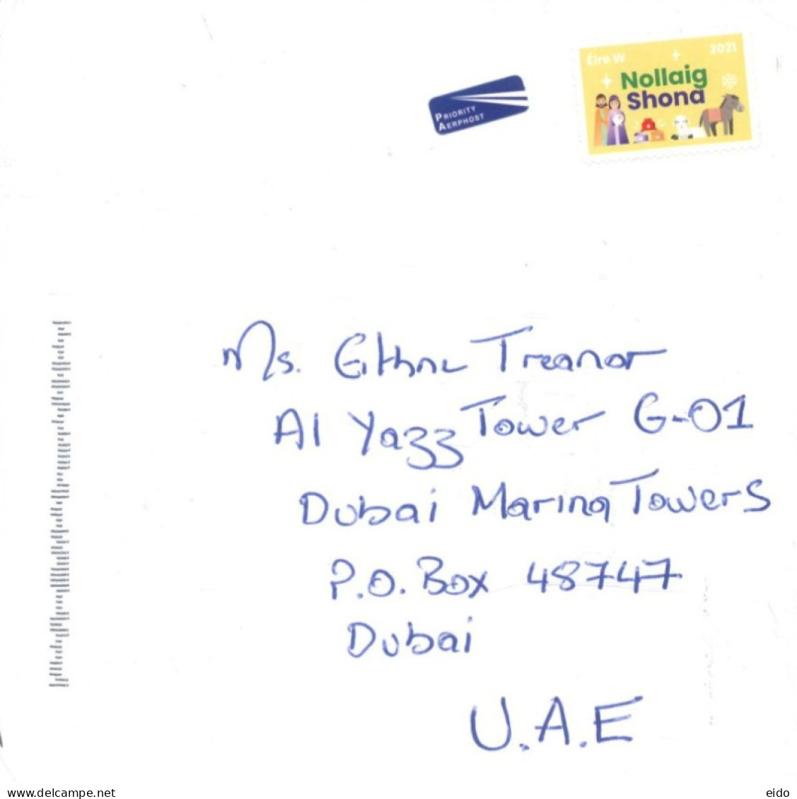 IRELAND - 2024, STAMP COVER TO DUBAI. - Covers & Documents