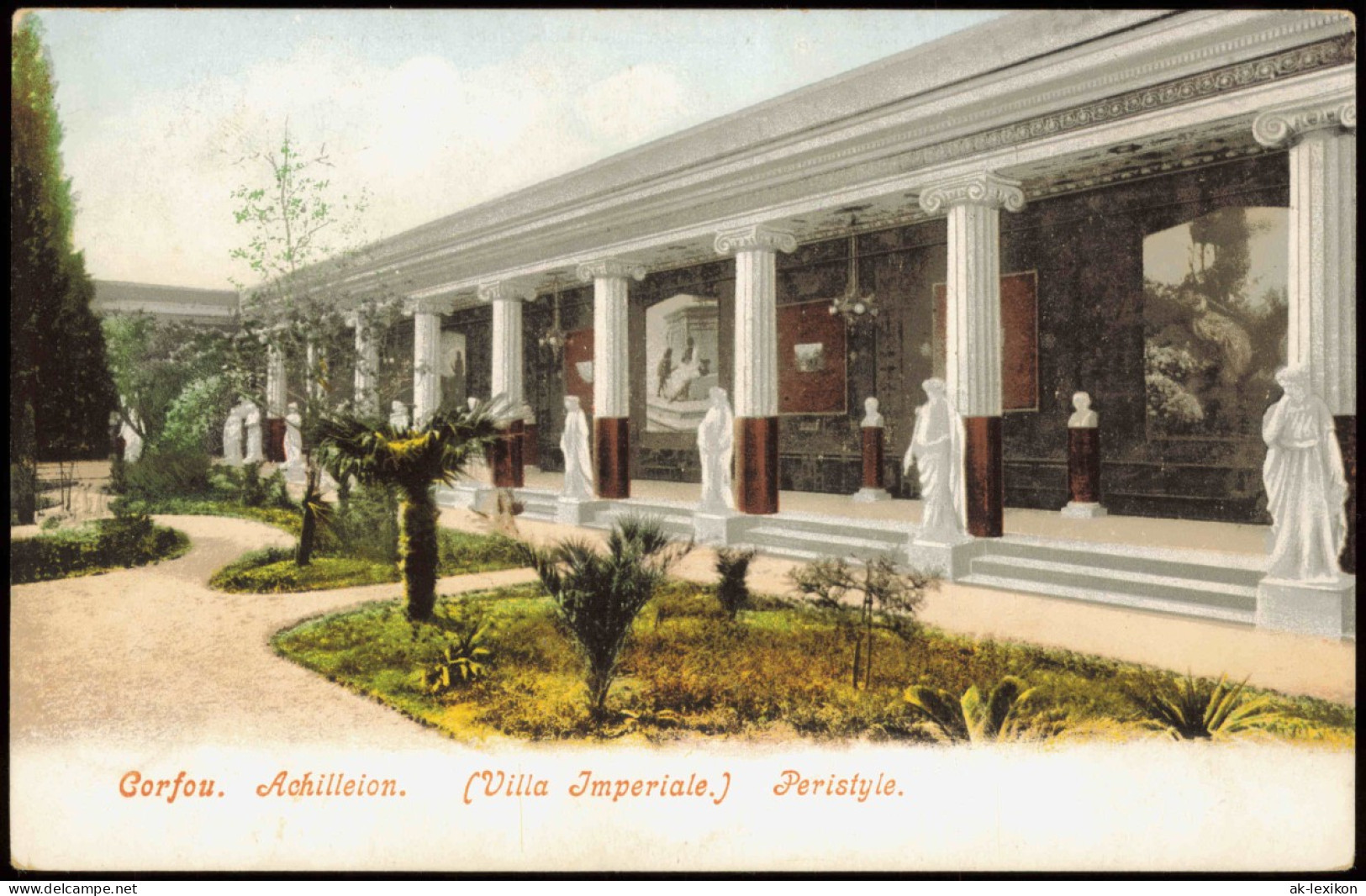 Postcard Korfu Corfou. Achilleion. Villa Imperiale. Peristyle. 1911 - Griechenland