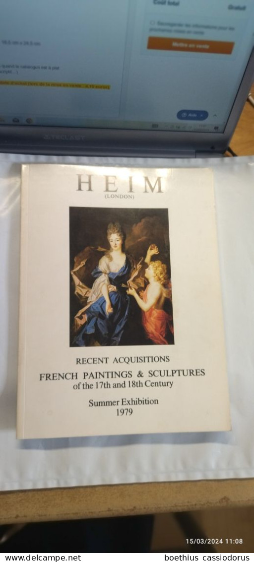 HEIM London " RECENT ACQUISITIONS FRENCH PAINTINGS & SCULPTURES OF THE 17th AND & 18th CENTURY " Summer Exhibition 1979 - Fine Arts