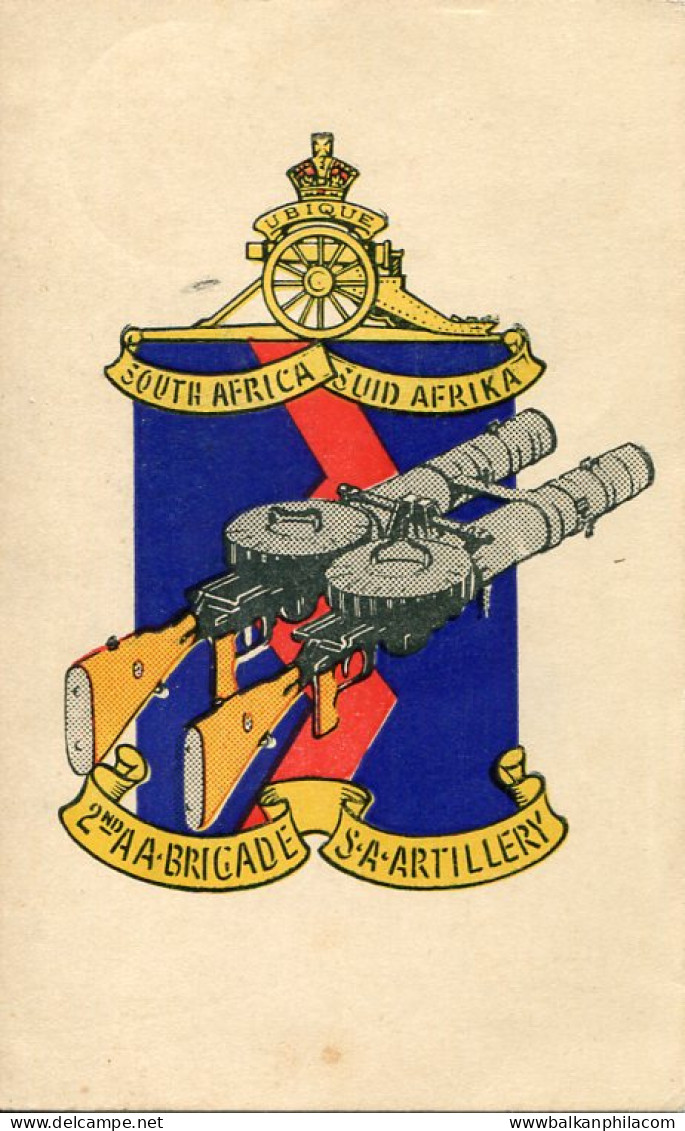 1940s South Africa Anti Aircraft Brigade Greeting Card - Sud Africa