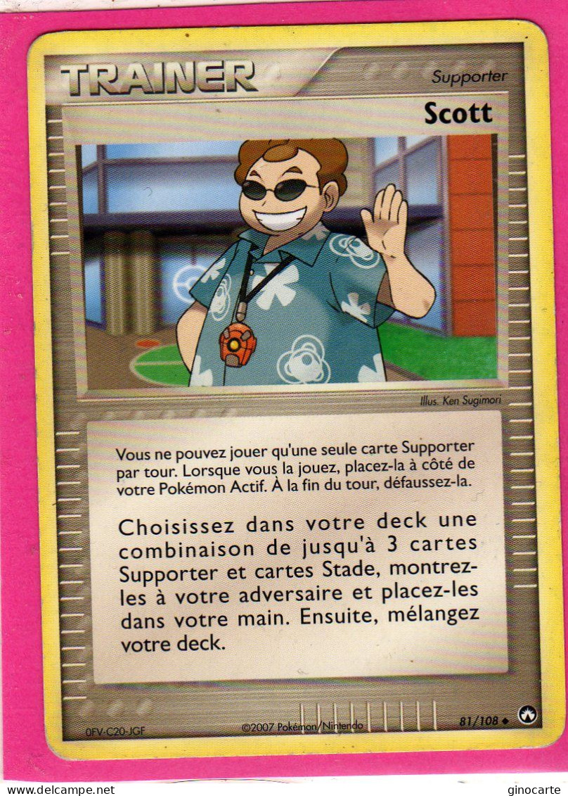 Carte Pokemon 2007 Ex Gardien Du Pouvoir 81/108 Scott Bon Etat - Ex