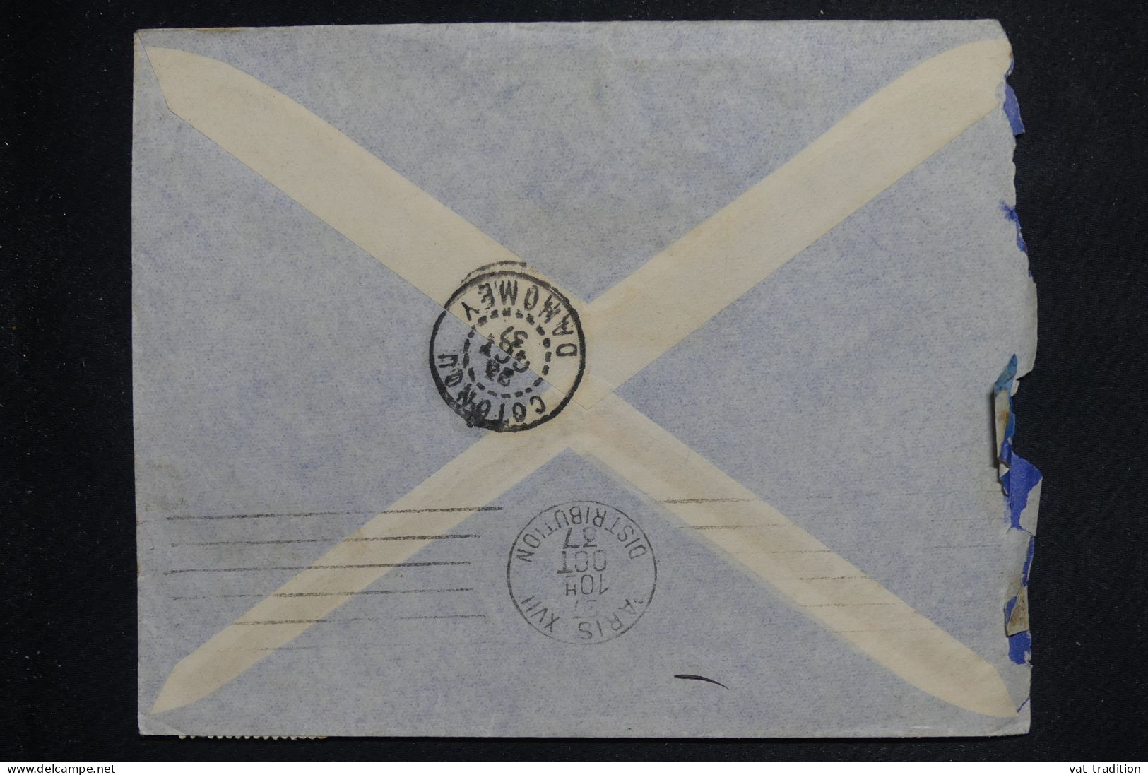 DAHOMEY - Enveloppe De Porto Novo Pour Paris Par Avion En 1937 - L 150555 - Covers & Documents