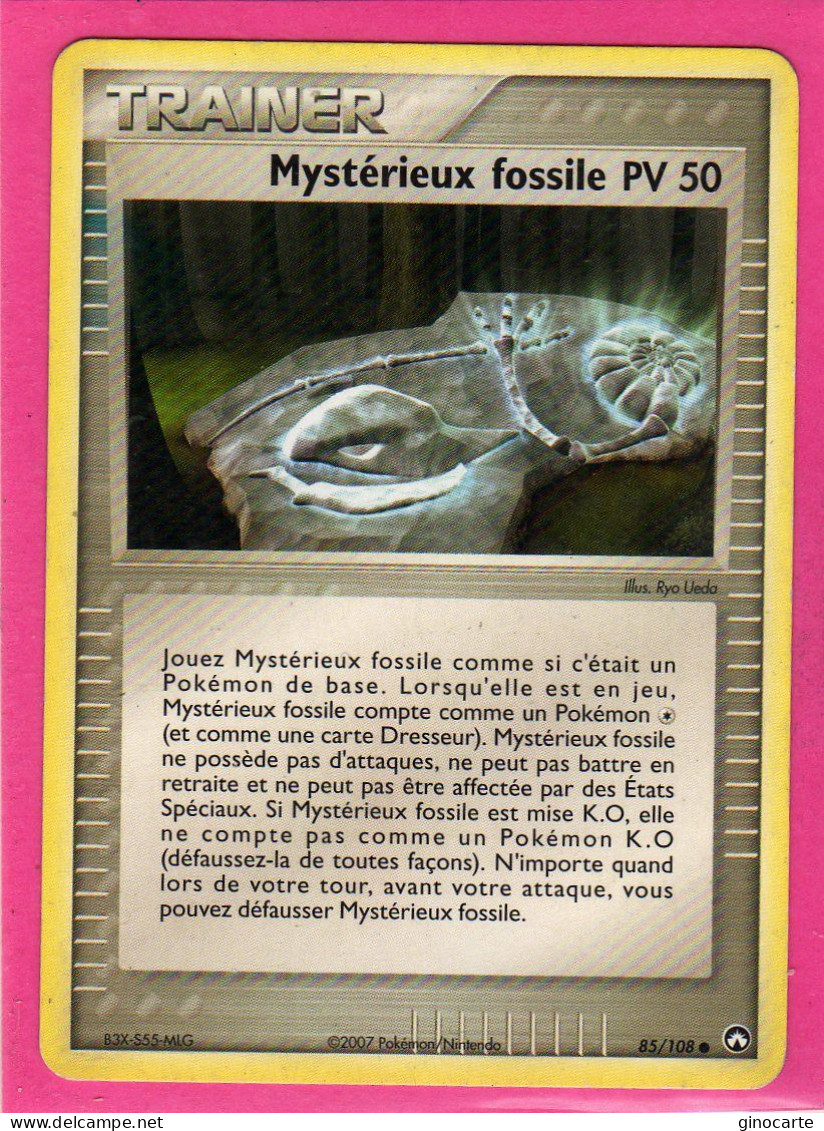 Carte Pokemon 2007 Ex Gardien Du Pouvoir 85/108 Mysterieux Fossile Bon Etat - Ex