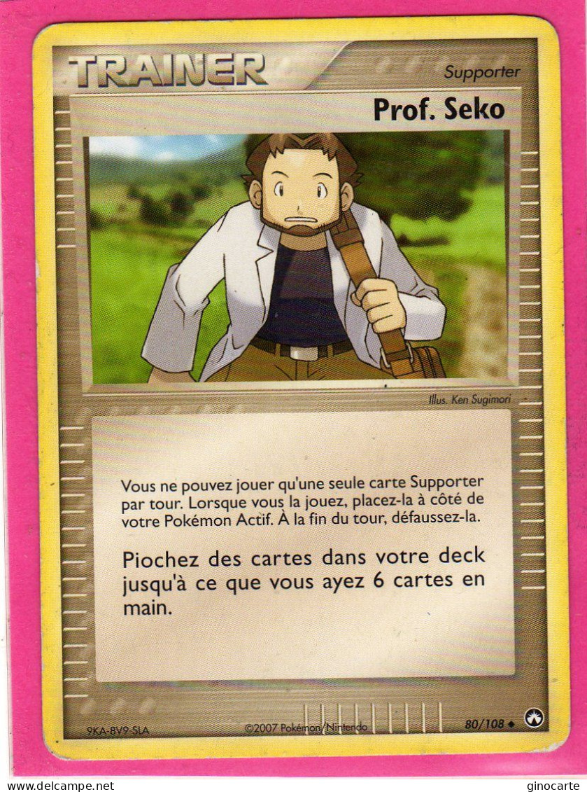 Carte Pokemon 2007 Ex Gardien Du Pouvoir 80/108 Prof Seko Bon Etat - Ex