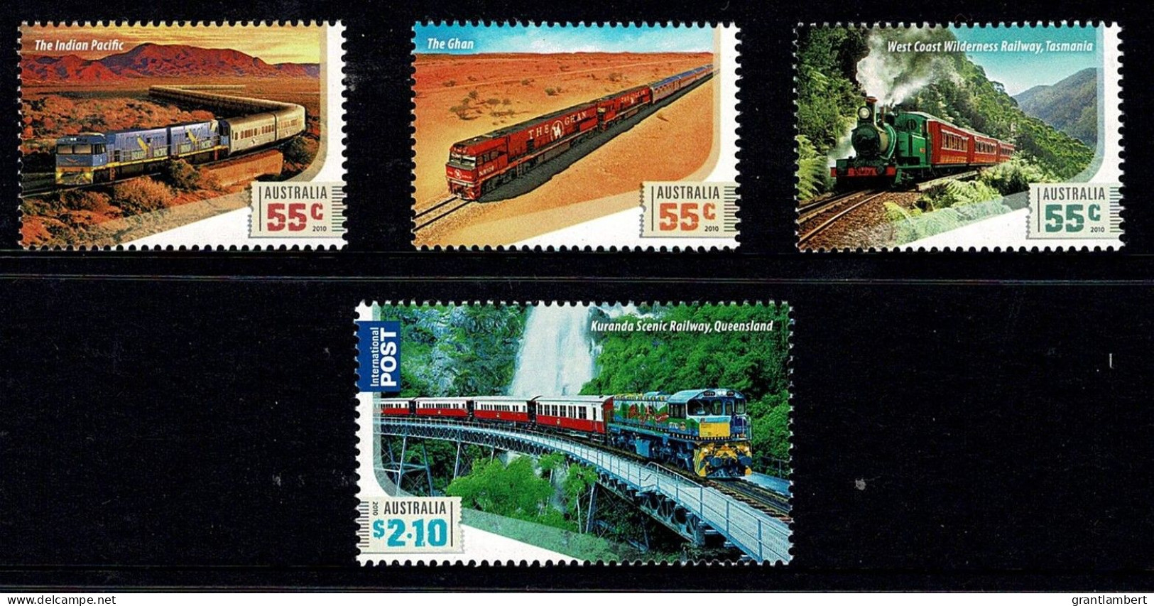 Australia 2010 Great Railway Journeys  Set Of 4 MNH - Mint Stamps