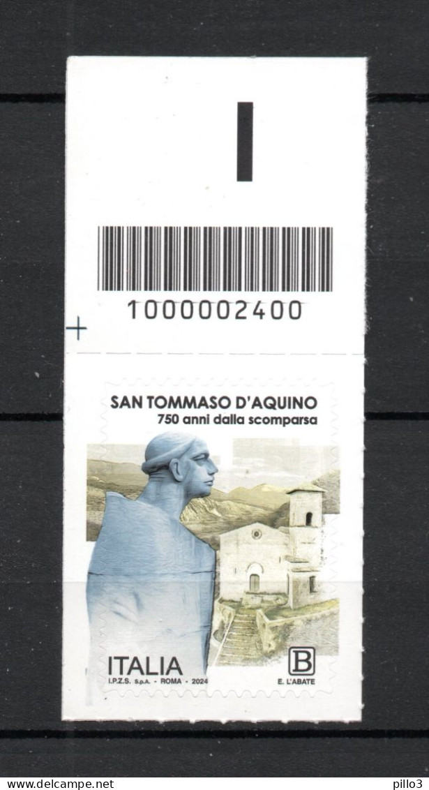 ITALIA :   San  TOMMASO  D'Aquino - C/Barre  N° 2400  MNH** Del  7.03.2024 - Bar Codes