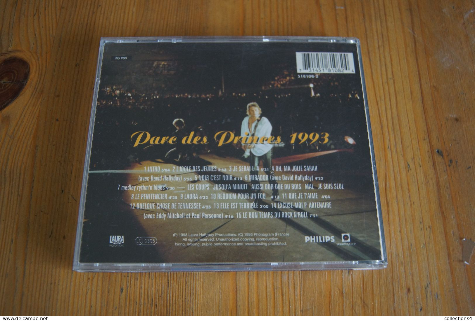 JOHNNY HALLYDAY PARC DES PRINCES 1993 CD  SORTIE 1993 - Rock