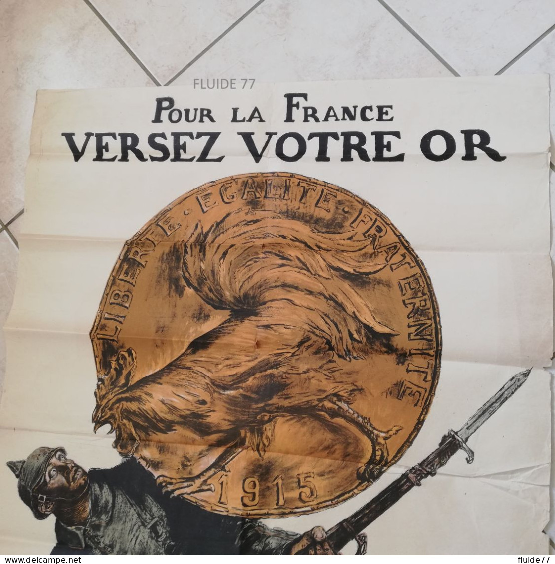 @ 1914-1918 Affiche Originale Pour La France Versez Votre Or  Par Abel Faivre, 1915 @ - Posters