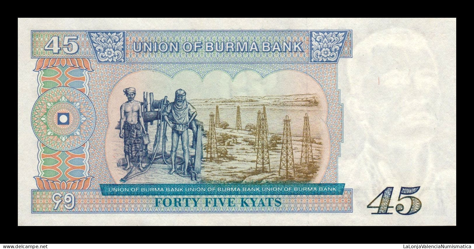 Burma Birmania 45 Kyats 1987 Pick 64 Sc Unc - Myanmar