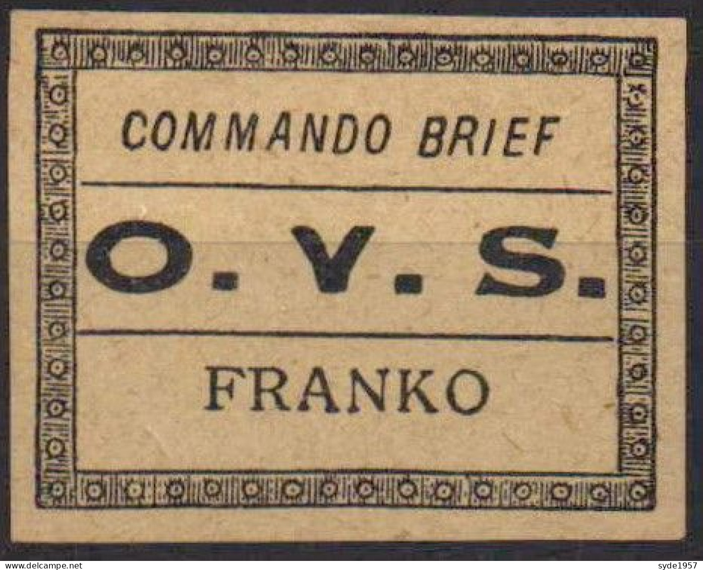 Orange Free State. COMMANDO BRIEF (faux Car Pas De Point Après FRANCO). - Orange Free State (1868-1909)