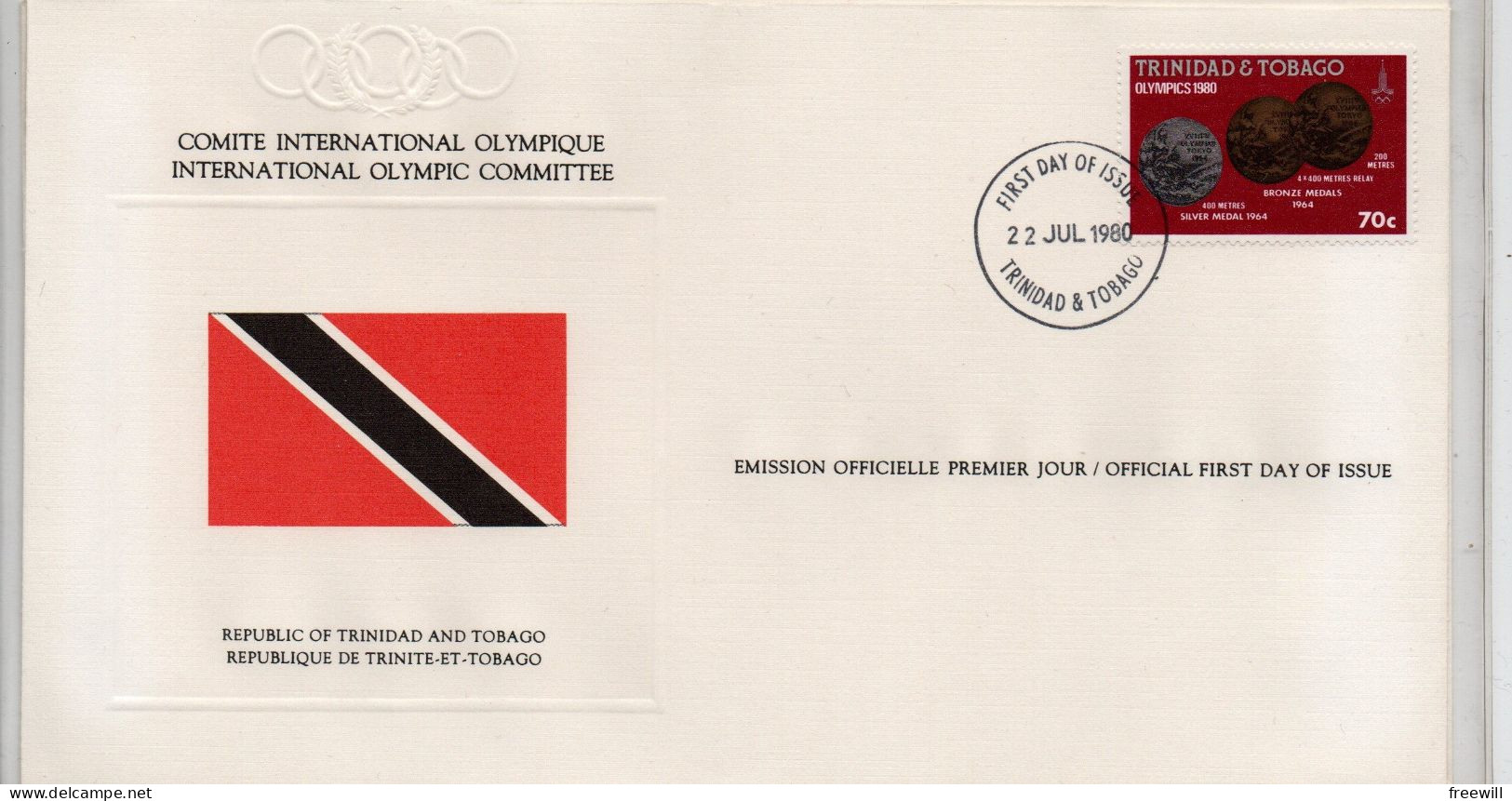 Trinité Et Tobago Jeux Olympiques De Moscou  1980 FDC - Trinité & Tobago (1962-...)