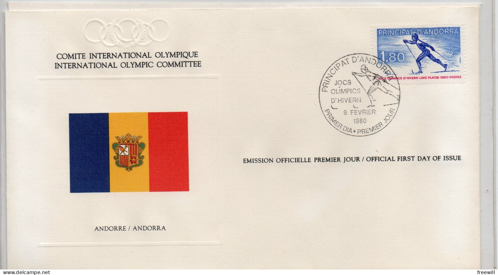 Andorre Jeux Olympiques De Lake Placid   1980 FDC - FDC