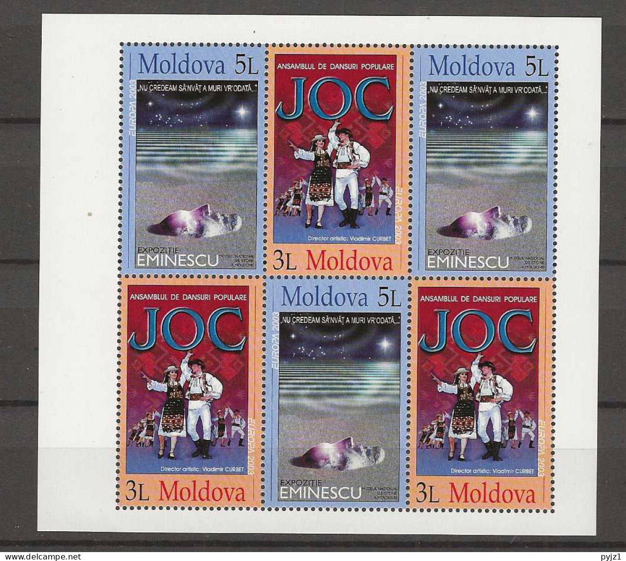 2003 MNH Moldova Booklet Pane Postfris** - 2003