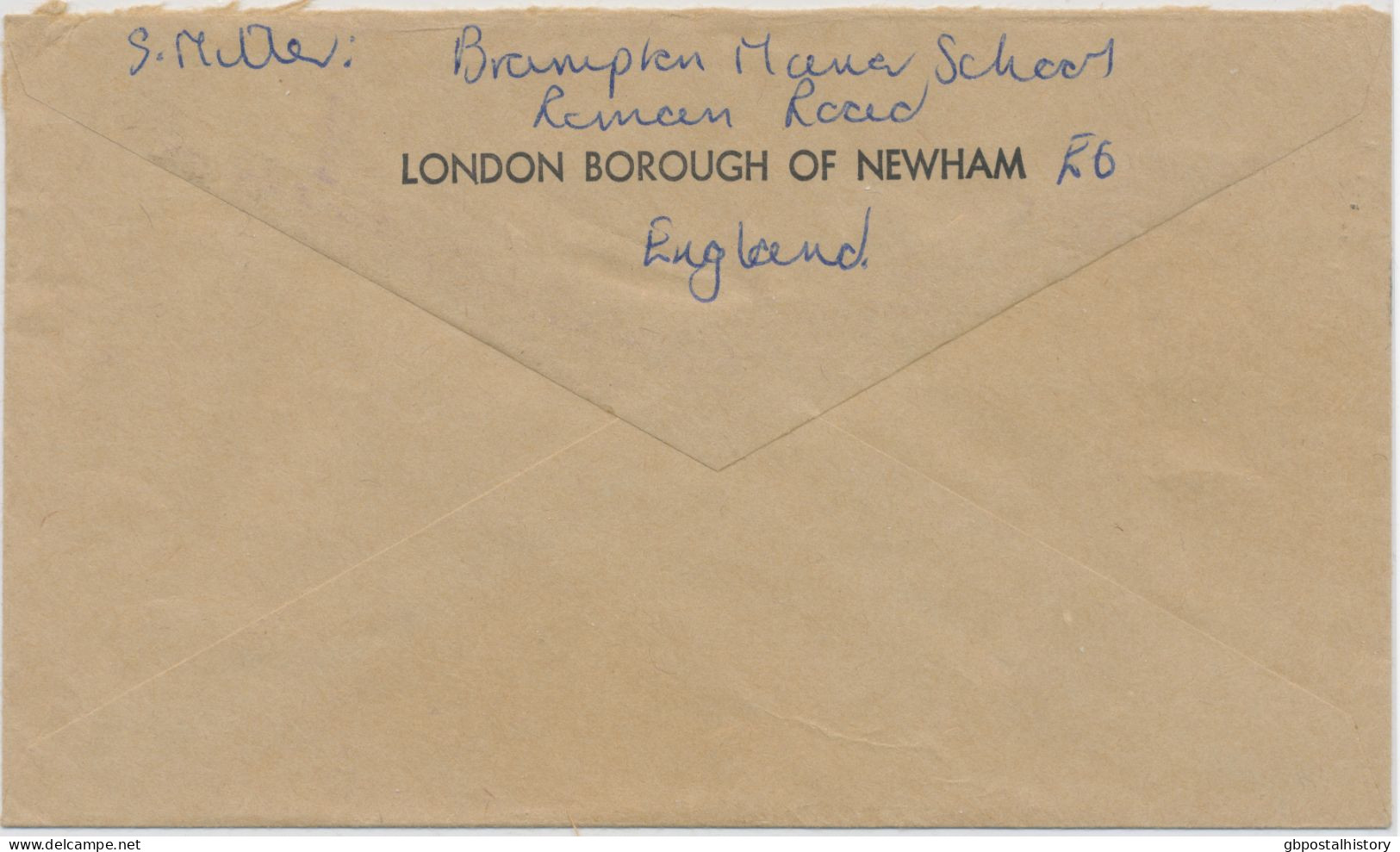 GB 1975 Machin 1½p (2x, The Right Creased) And 7p This One Is A Rare INVERTED PERFIN „LB / N“ (London Borough Of Newham - Lettres & Documents