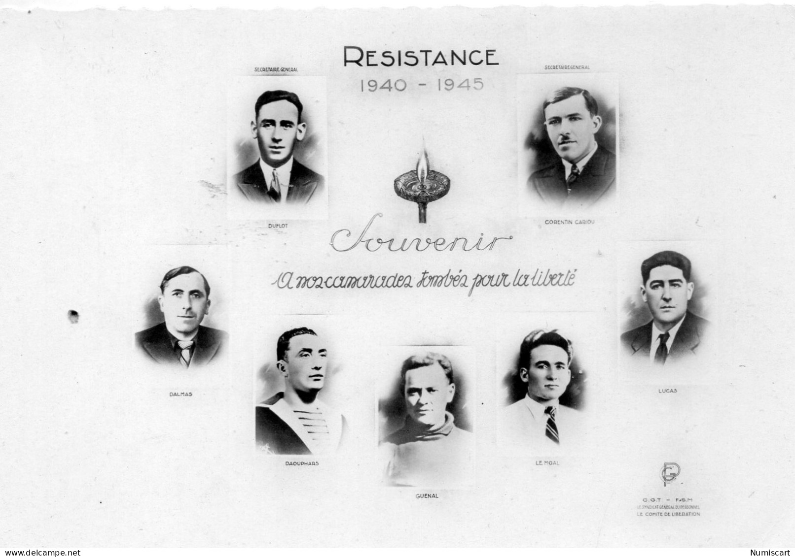 Syndicat CGT Résistance Politique Guerre 1940-1945 Camarades Fusillés - Labor Unions