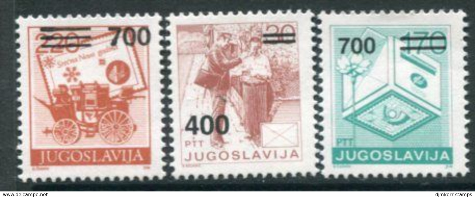 YUGOSLAVIA 1989 Surcharges 400 D, 700 D. (2) MNH / **.  Michel 2359, 2363-64 - Nuevos