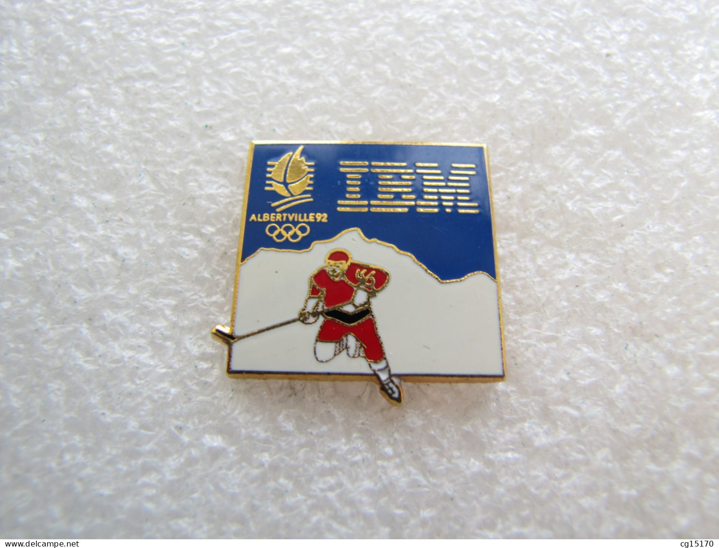 PIN'S   IBM  JEUX OLYMPIQUES ALBERTVILLE 92   HOCKEY SUR GLACE Email De Synthèse - Computers