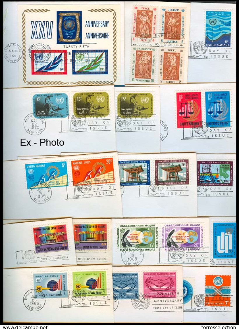 UNITED NATIONS. 1965-71. 33 Diff FDC. VF Incl Min Sheet. - UNO