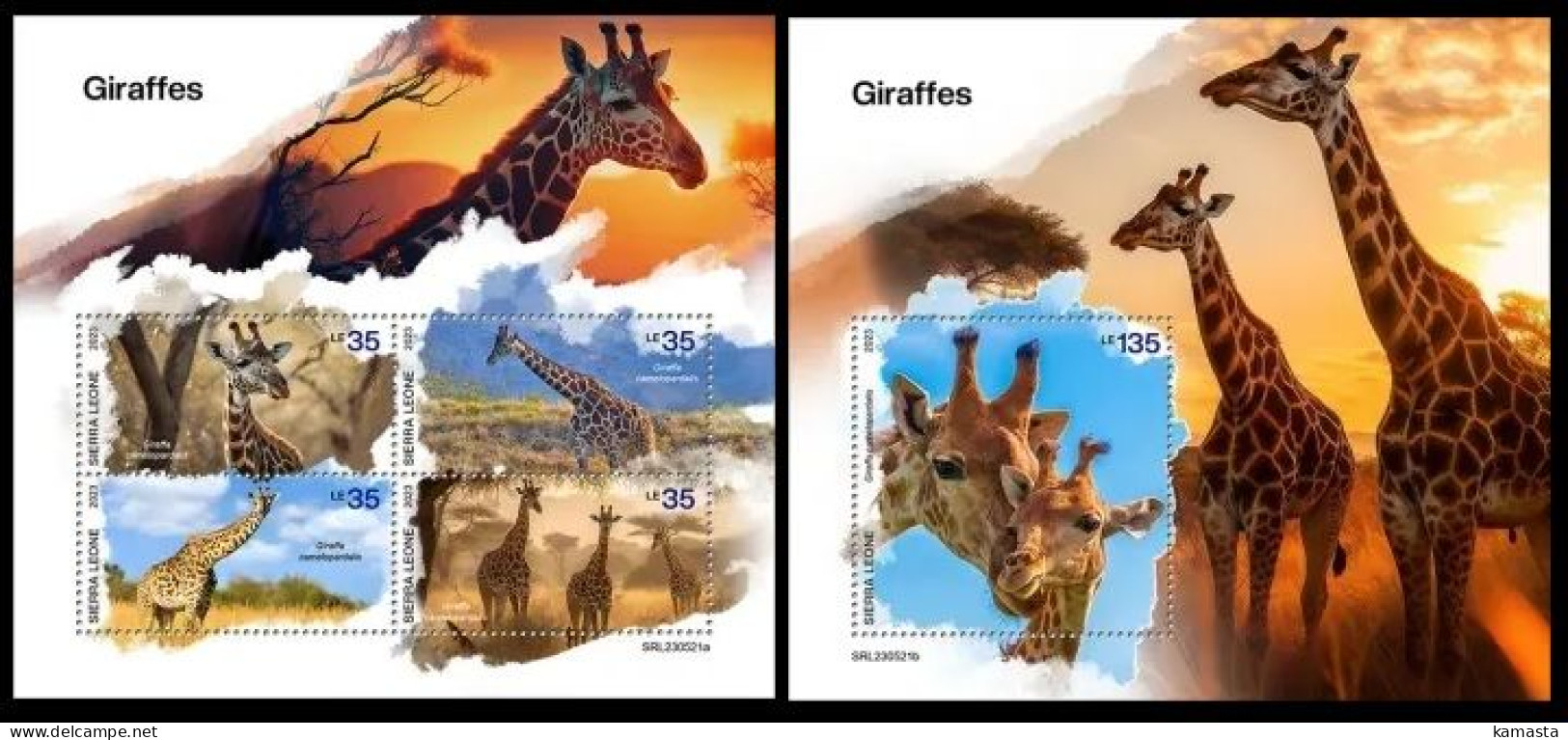 Sierra Leone 2023 Giraffes. (521) OFFICIAL ISSUE - Giraffes