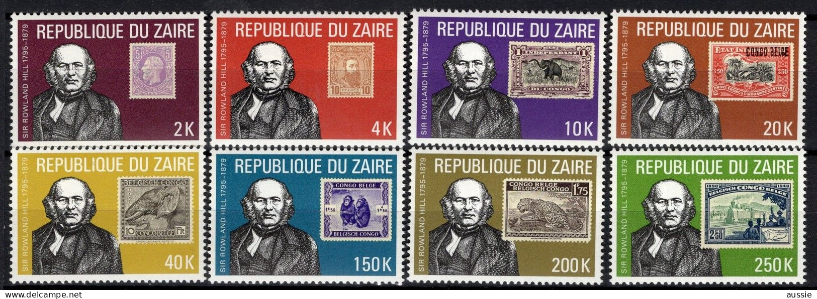 Zaire 1980 OBCn° 1001-1008 *** MNH Cote 6 € Sir Rowland Hill - Ongebruikt