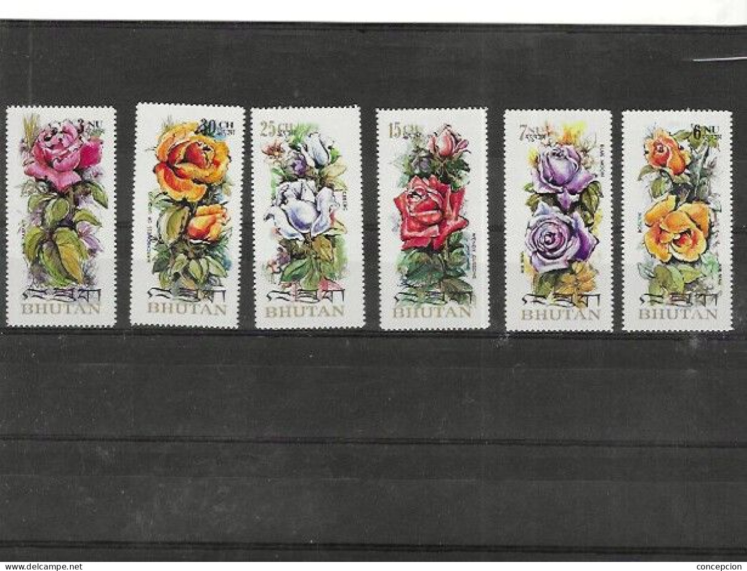 BHUTAN Nº 407 AL 410 Y AE 123 AL 124 - Roses