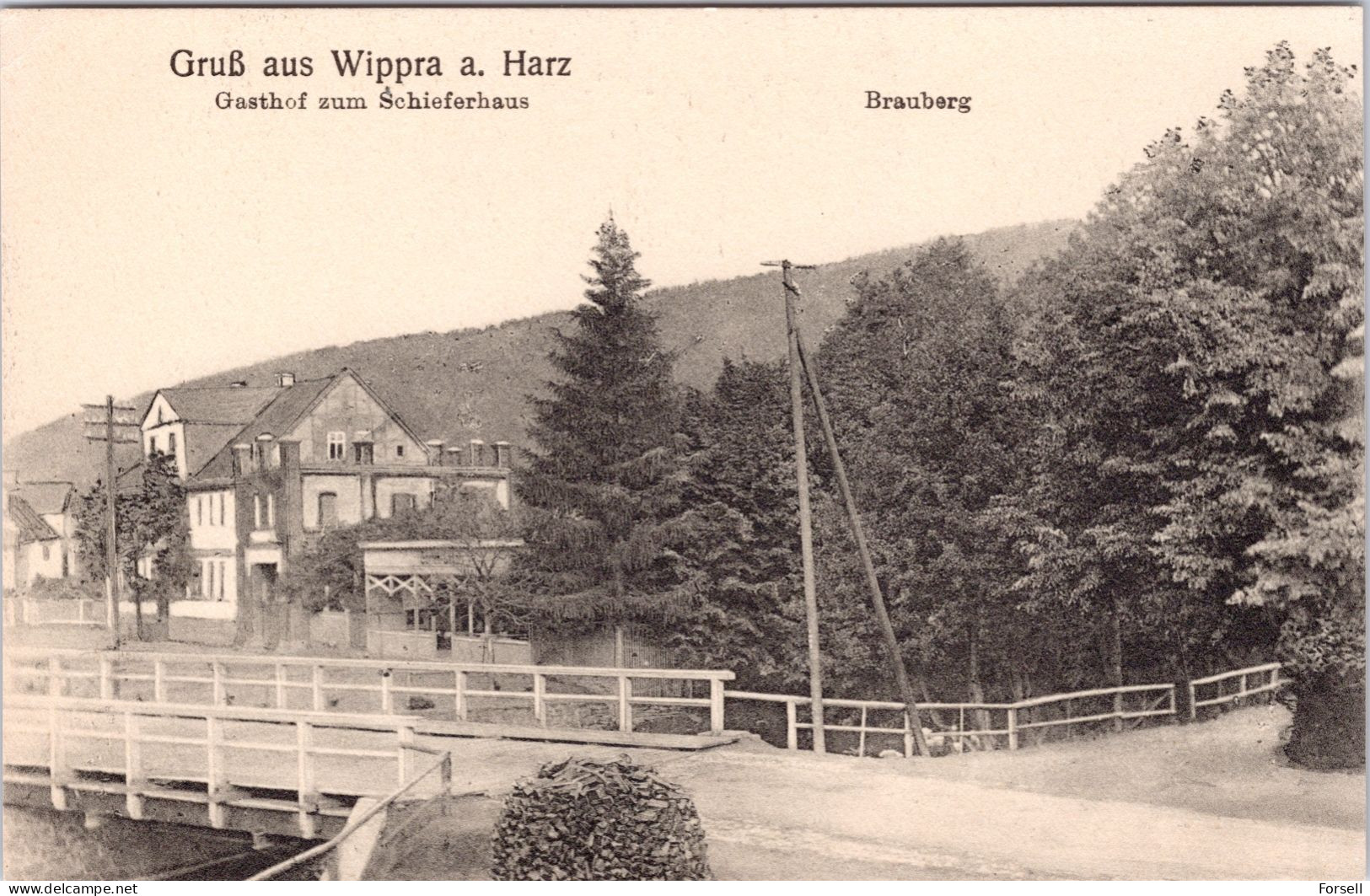 Gruss Aus Wippra A. Harz, Gasthof Zum Schieferhaus , Brauberg  (Ungebraucht) - Mansfeld