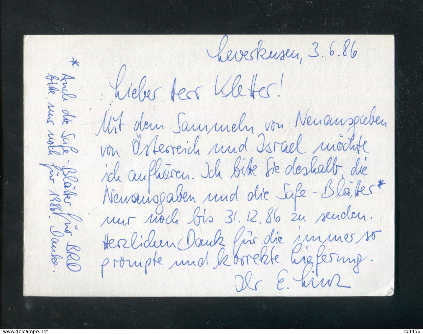 "BUNDESREPUBLIK DEUTSCHLAND" 1986, Bildpostkarte Mit Bild "REMSCHEID" Und Stempel "LEVERKUSEN" (R0086) - Cartes Postales Illustrées - Oblitérées