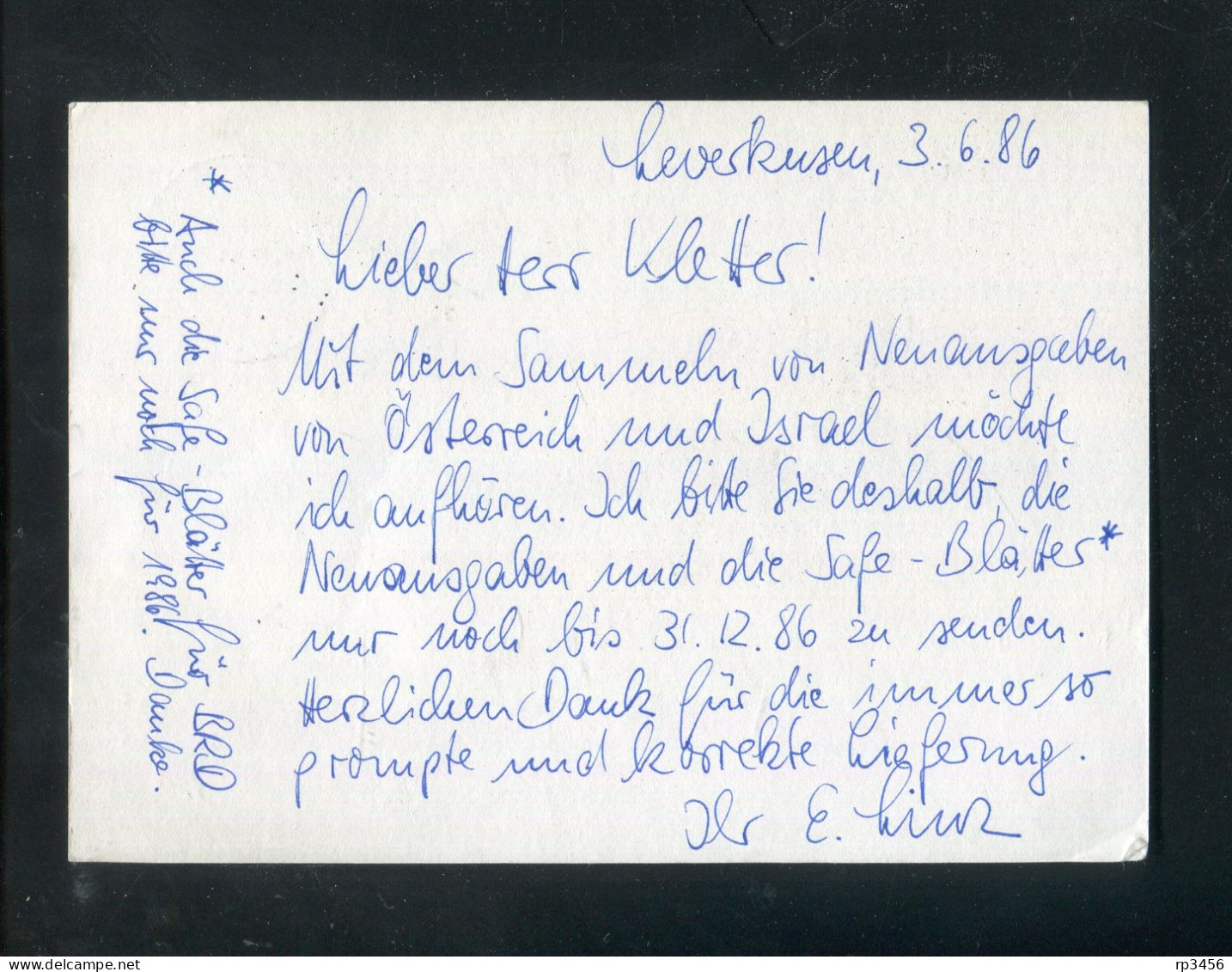 "BUNDESREPUBLIK DEUTSCHLAND" 1986, Bildpostkarte Mit Bild "REMSCHEID" Und Stempel "LEVERKUSEN" (R0086) - Cartoline Illustrate - Usati