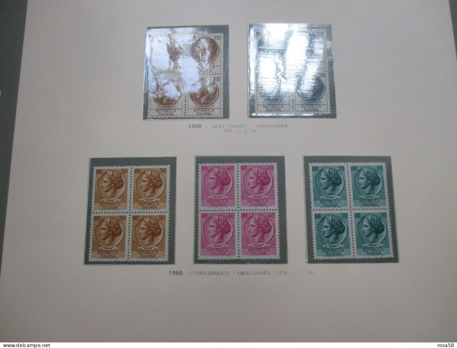 1959 Posta Ordinaria SIRACUSANA Alti Valori + Complementari N.5 Valori Differenti - 1946-60: Mint/hinged