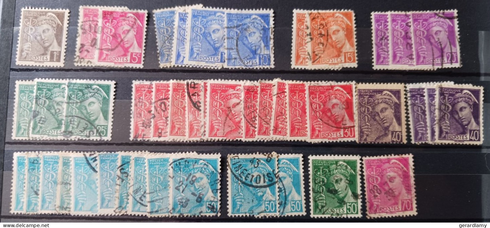 Lot Timbres Mercure - 1938-42 Mercurio