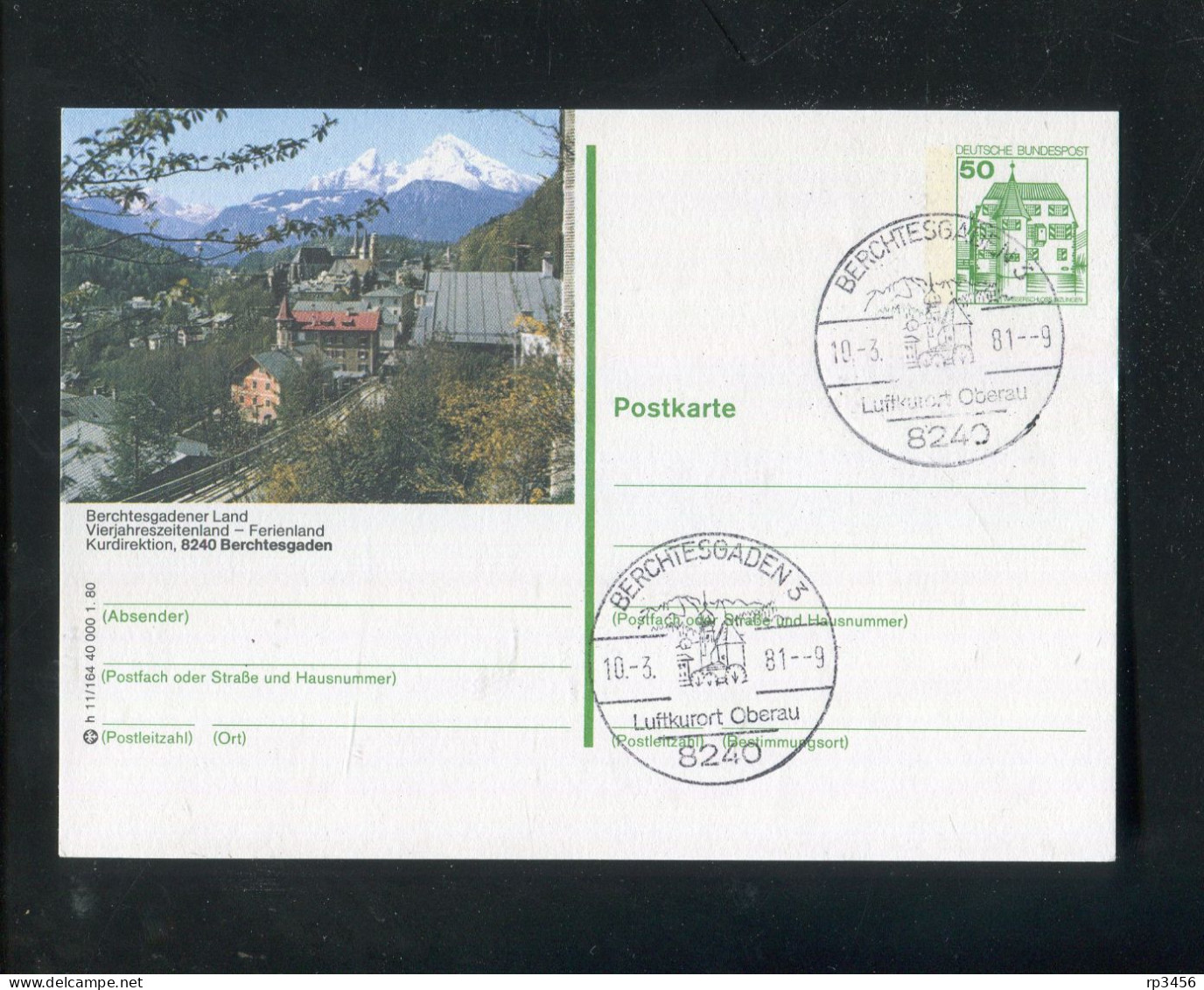 "BUNDESREPUBLIK DEUTSCHLAND" 1980, Bildpostkarte Mit Bildgleichem Stempel Ex "BERCHDESGADEN" (R0090) - Bildpostkarten - Gebraucht