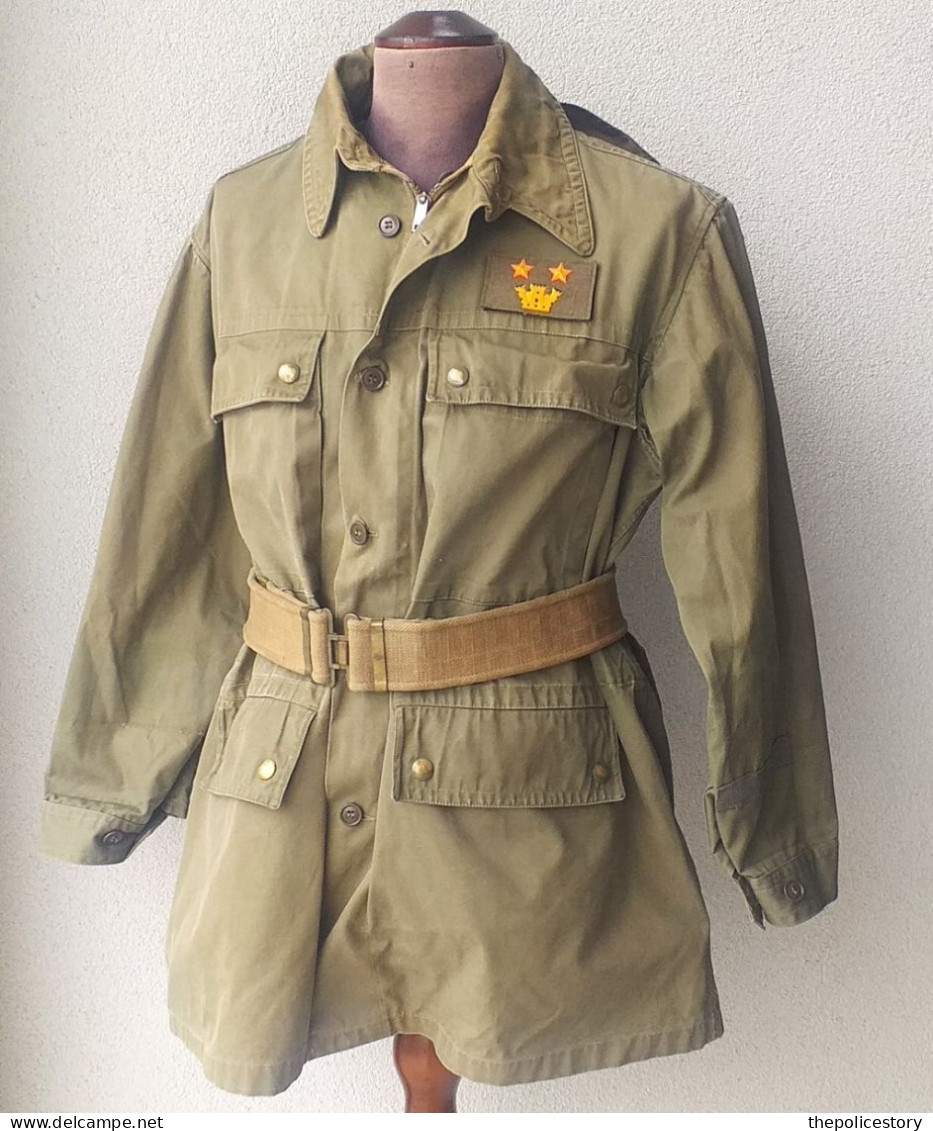 Giaccone Da Campo Cinturone  Ten. Col. Alpini Anni '70 Mostreggiato Originale - Uniformes