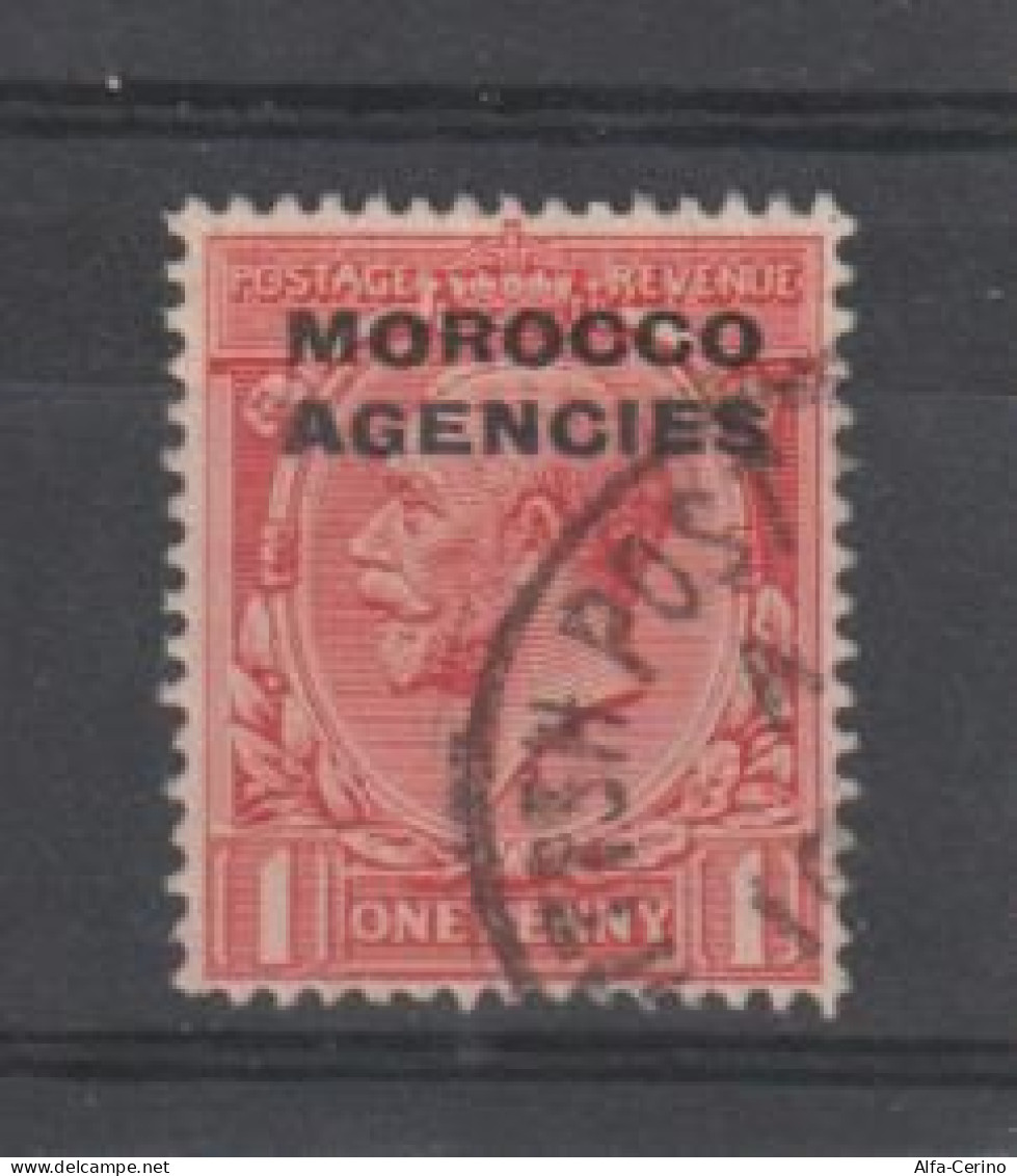 MAROCCO - AGENCIES:  1914/31  GEORGE  V°  OVERPRINT  -  1 P. USED  STAMP  -  YV/TELL. 9 - Morocco Agencies / Tangier (...-1958)