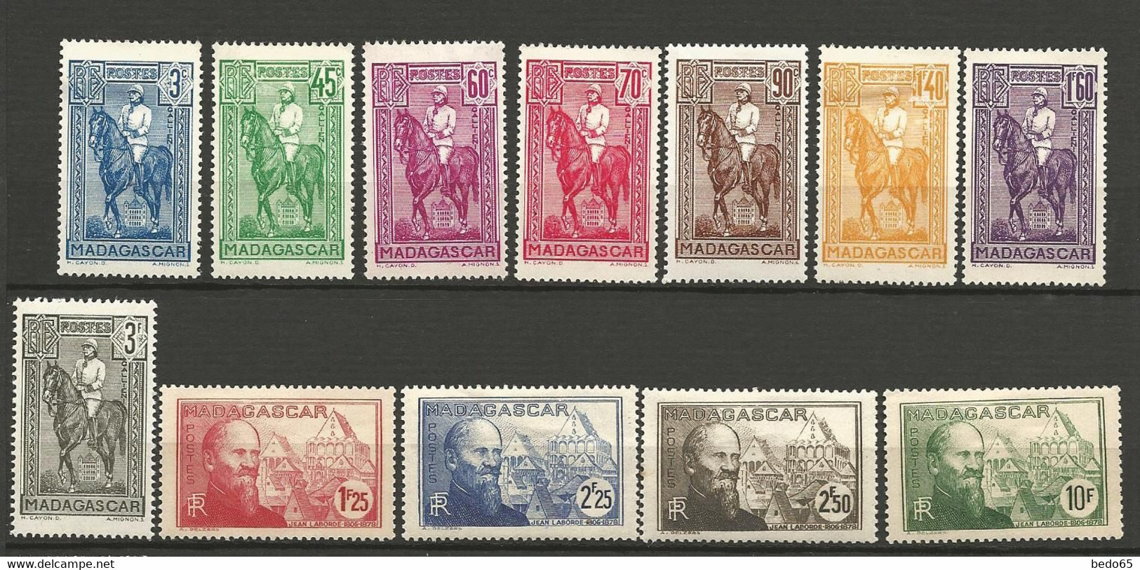 MADAGASCAR  N° 214 à 225 NEUF* AVEC OU TRACE DE CHARNIERE  / MH - Unused Stamps