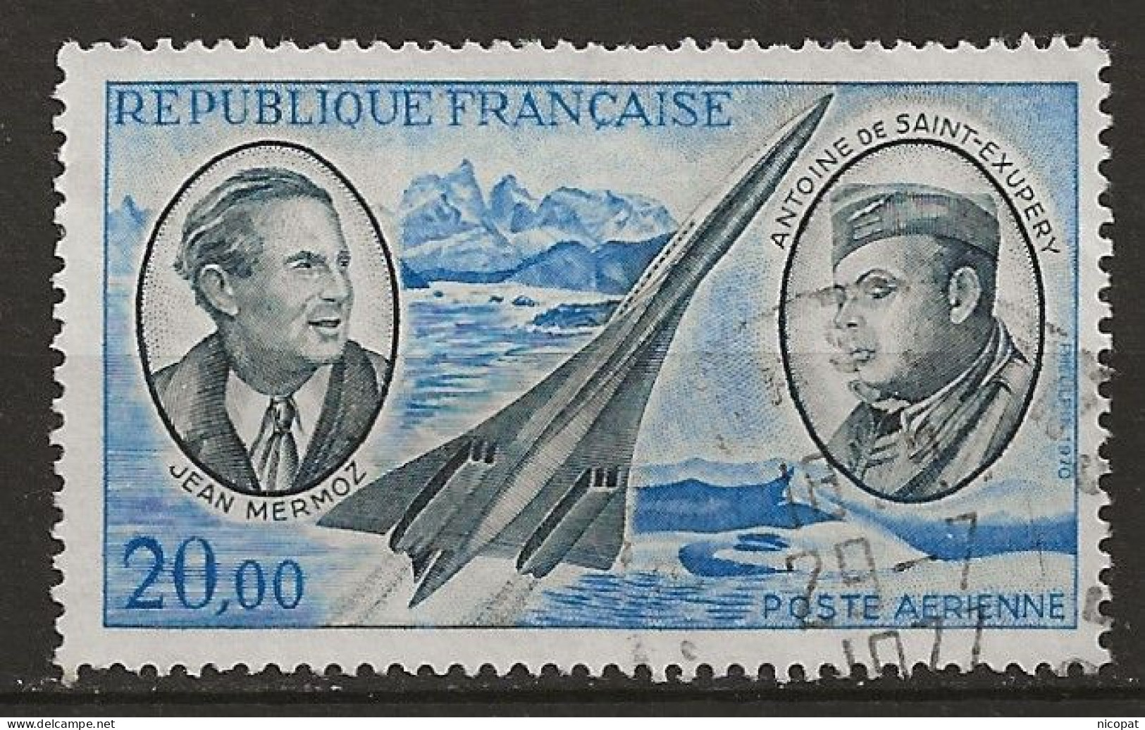 FRANCE Oblitéré 44 Jean Mermoz Antoine De Saint Exupéry Concorde Avion - 1960-.... Oblitérés