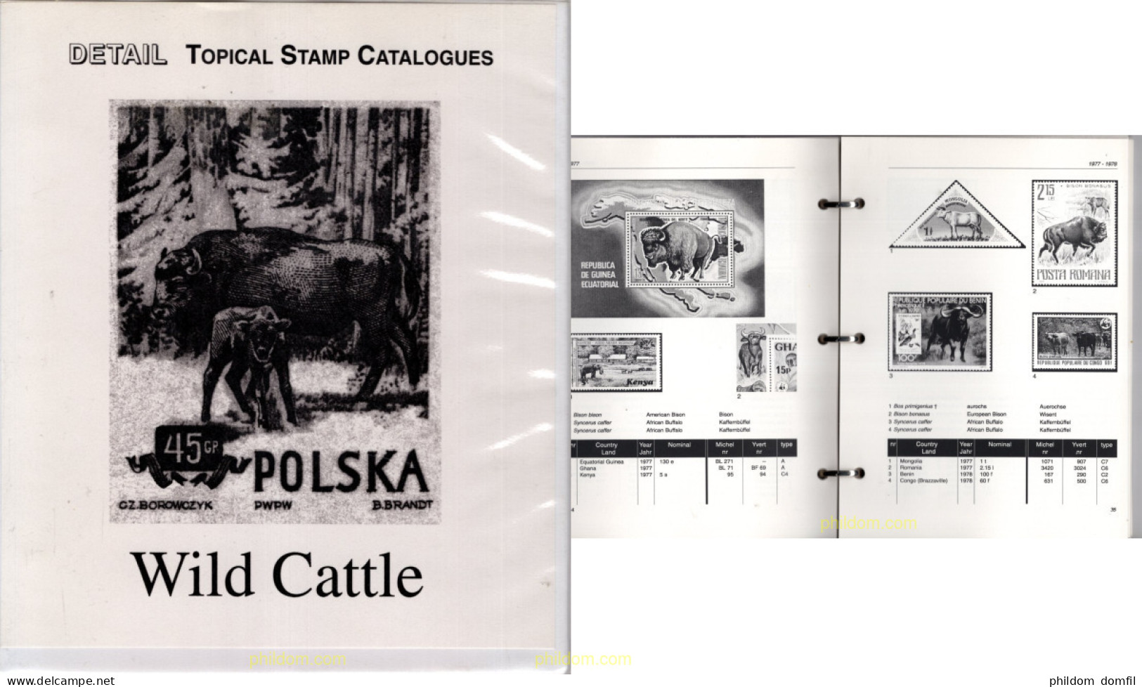 Topical Stamp Caalogues Wild Cattle 1996 - Thématiques