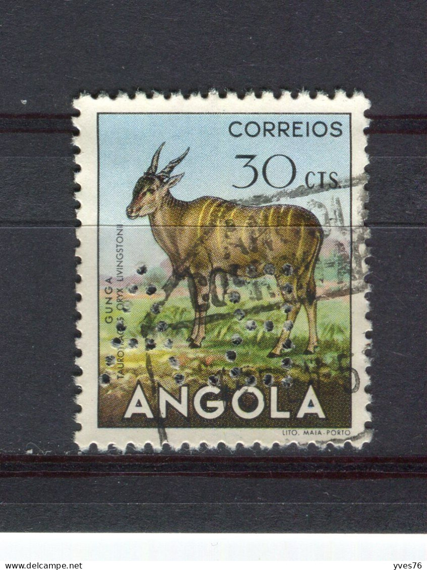 ANGOLA - Y&T N° 360° - Perfin - Perforé - Eland Du Cap - Angola