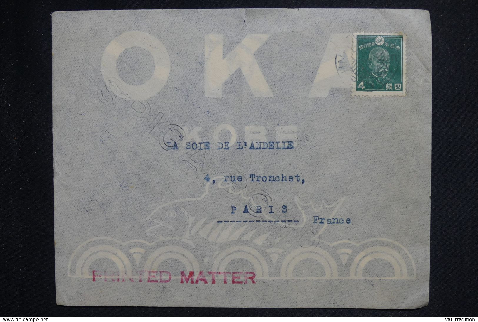 JAPON - Enveloppe Pour Paris - L 150577 - Briefe U. Dokumente